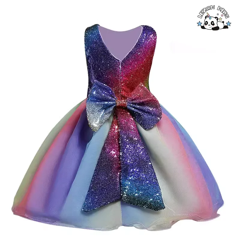 LEZONKIDS - Customizable New Fashion Multicolor Fluffy Princess Tulle Dress Girls Party Dress for 2-14 Years Old